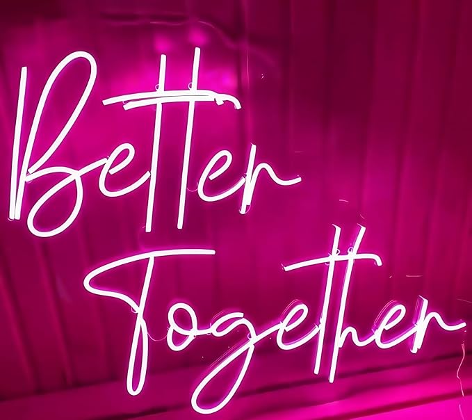 Lighted Neon Sign Wall Decor in Pink, Acrylic, 17.7 Inch USB Powered