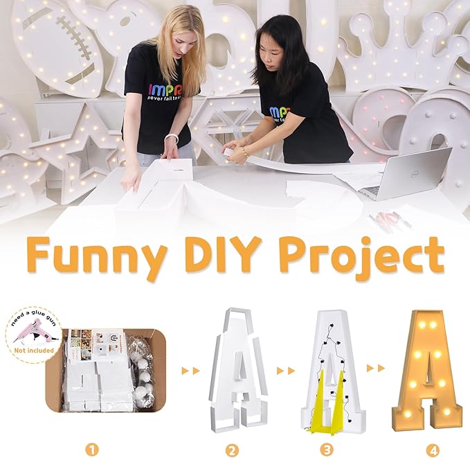 Party Supplies Light Up Marquee Letter C, 3 Ft Foam Board