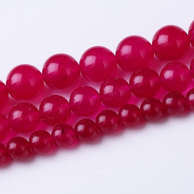 Rose Carnelian Stone Beads Gemstone Round Crystal Energy Jade Beads Stone Beads for Jewelry Making DIY Bracelet Necklace Jewelry Making 1 Strand 15.5inch 31PCS 12MM