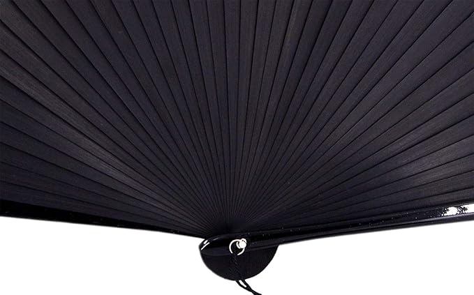 Amajiji 8.27"(21cm) Hand Held Bamboo Silk Folding Fan Hand Fan,Chinese/Japanese Charming Elegant Vintage Retro Style,Women Ladys Girls Best Gifts (Black)
