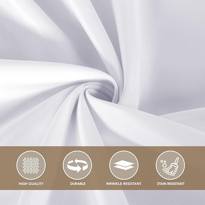 sancua White Square Tablecloths 70x70 Inch - Fabric Table Cloth for Square or Round Tables, Washable Polyester Table Cover for Outdoor Party, Birthday, Decorative Display Tables