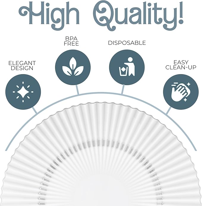 Disposable Plastic Plates 40 Pack Crystal Clear 9 and 11 Inch Sizes