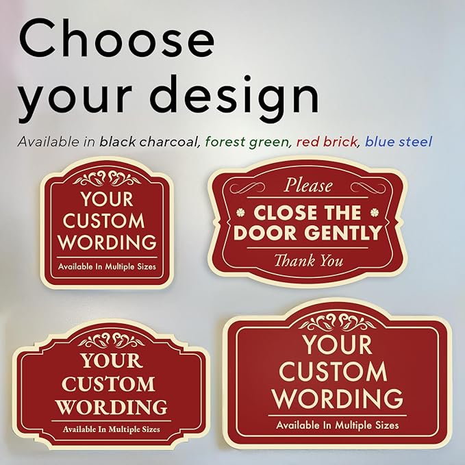 Custom Decorative Outdoor Metal Signs - Personalized Aluminum Signs, Waterproof, USA Made, Design 3 Red Brick 12x8 In