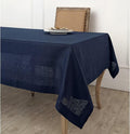 Solino Home Navy Blue Linen Tablecloth 60 x 144 Inch - 100% Pure Linen Table Cloth for Rectangle Tables - Fete, Machine Washable Tablecloth for Fall, Autumn, Thanksgiving, Christmas, Holiday