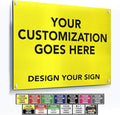 Custom Metal Signs, Personalized Aluminum, Customized Safety, Business Signs, Waterproof Outdoor, White Aluminum (Yellow, 18x12 In)