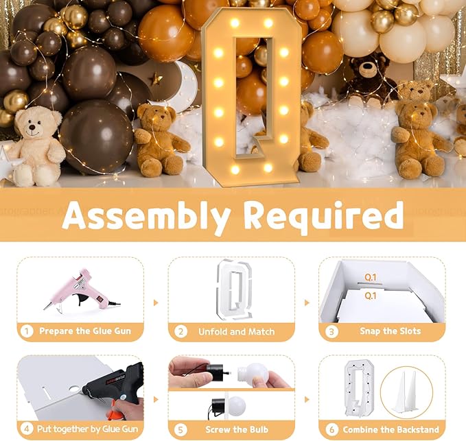 Party Supplies Marquee Light Up Letter Set, 4 Ft Foam Board Decor