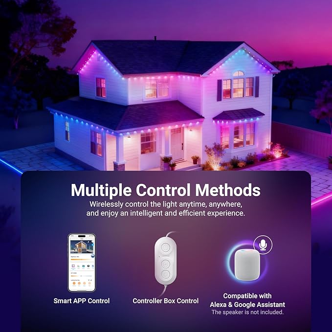 LED String Lights, 96ft Multicolor RGBCW with App Control