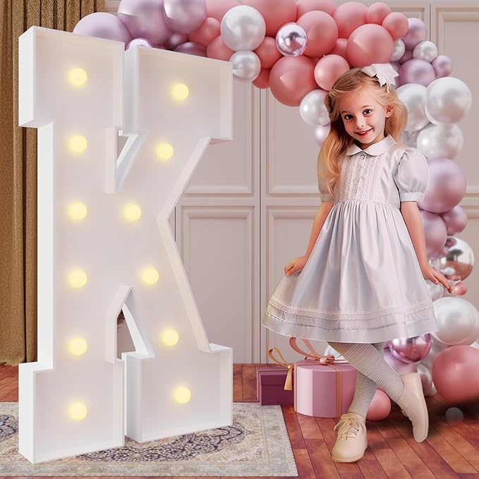 Party Supplies Marquee Light Up Letter K, 4 Foot Foam Board Alphabet Decor