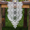 ARTABLE Rectangle Table Runner Lace Macrame Embroidered Table Runners with Exquisite Vintage Shabby Chic for Holiday Wedding Long Dinner Tables (White, 12 x 84 Inch)
