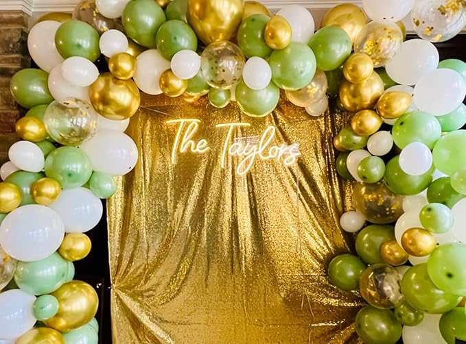 Sequin Backdrop Curtain, 10 x 10 Ft Gold Glitter Panel