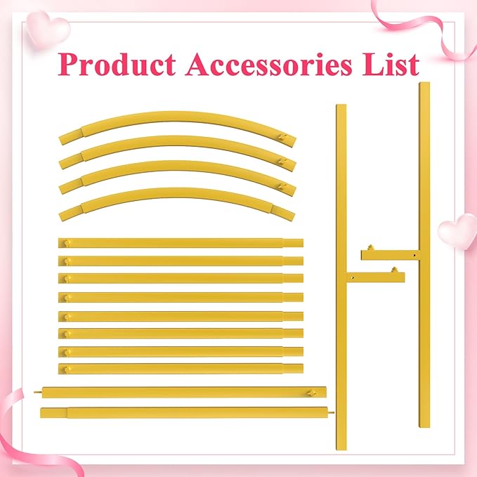 Metal Wedding Arch Backdrop Stand Decoration in Gold, 6 Ft