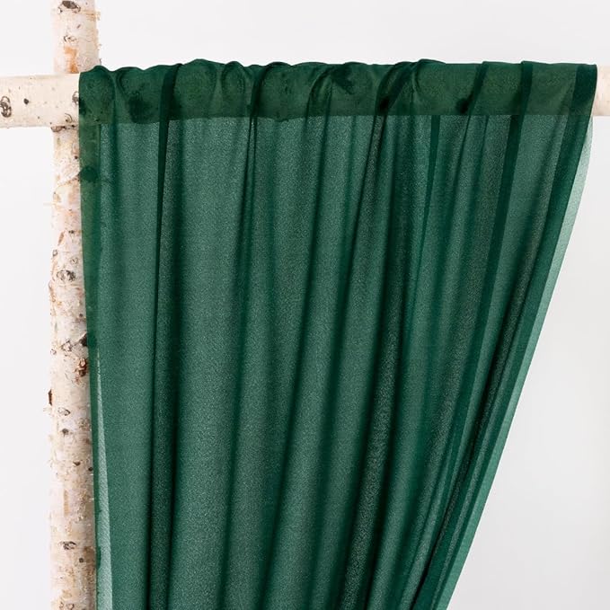 Outdoor Curtains Emerald Sheer Gauze Arch Drape, 2 Panels 29 x 240 In