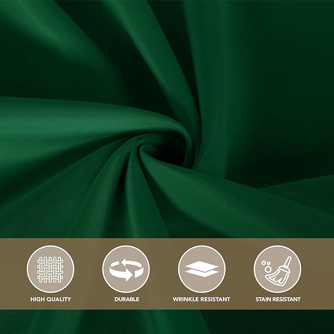 sancua Square Tablecloths 85x85 Inch Hunter Green, 2 Pack - Fabric Table Cloth for Square or Round Tables, Washable Polyester Table Cover for Christmas Dinner, Holiday Party, Display Tables