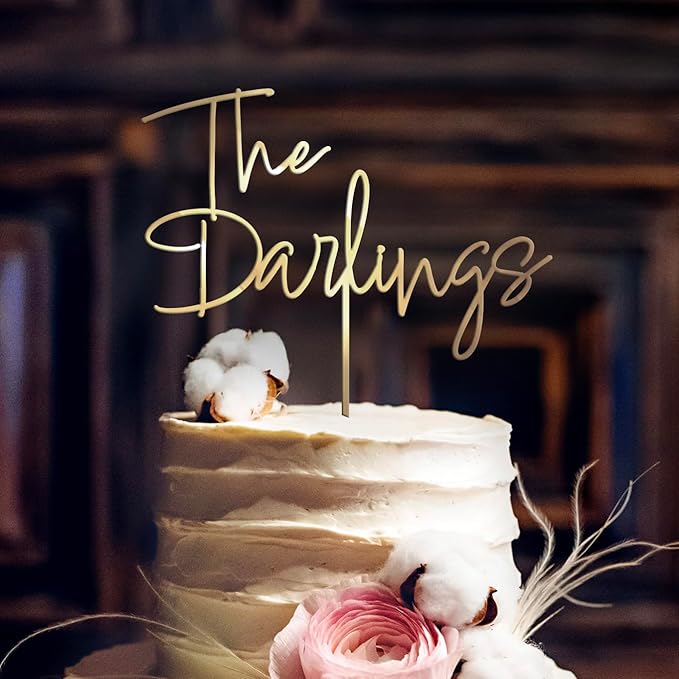 Wood Wedding Cake Topper, 6 x 7 in, Natural or Hand-Painted Finish