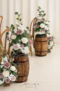 Artificial Flowers, 4 Free-Standing Arrangements, Dusty Rose, 17.5 Inch