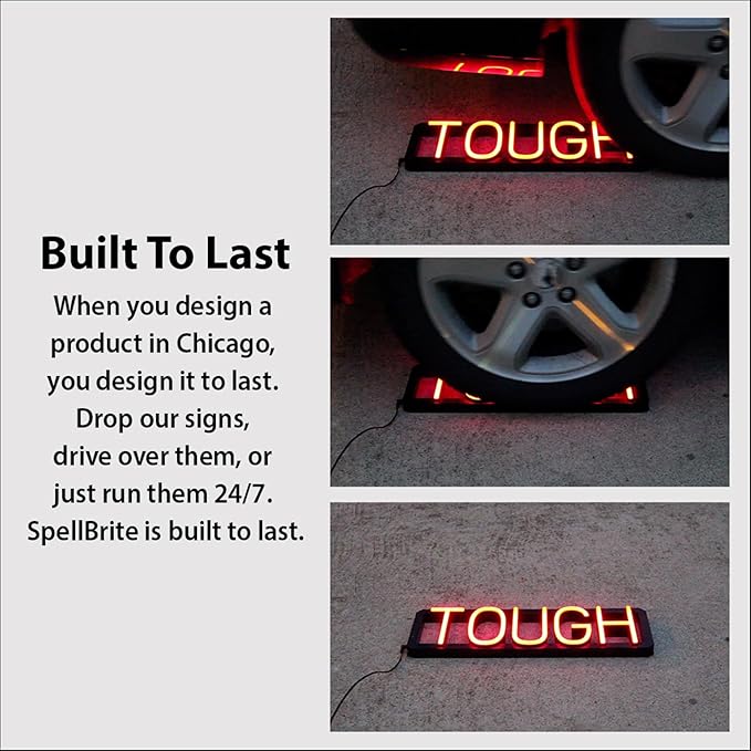 SpellBrite BEER Sign | Beer-Related Sign with Neon Look, Blue LED Light Source | 15.7" x 6.3"
