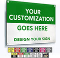 Custom Metal Business Signs, Personalized Aluminum, Customized Safety - Waterproof Outdoor, White Aluminum (Green & White, 24x18 In)