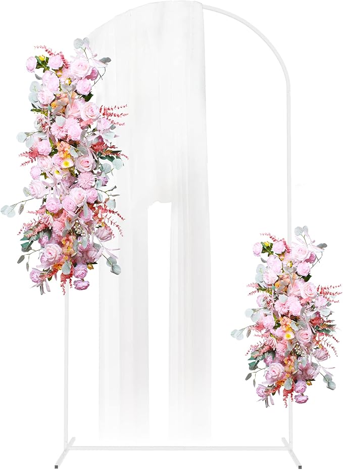Background Support Equipment: White Metal Wedding Arch Stand, 7.2 ft