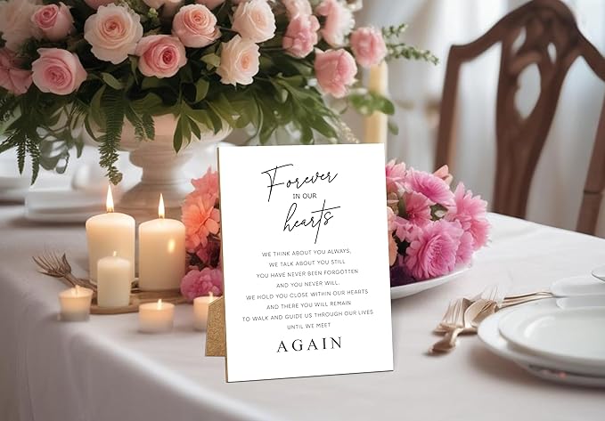 Funeral Sign, 8x11 White Minimalist Style Loss of Loved One Memorial Sign, Funeral Decorations, Wedding Table Decor, Memorial Gifts For Loss of Loved One, Sympathy Gift, Bereavement Gifts -13