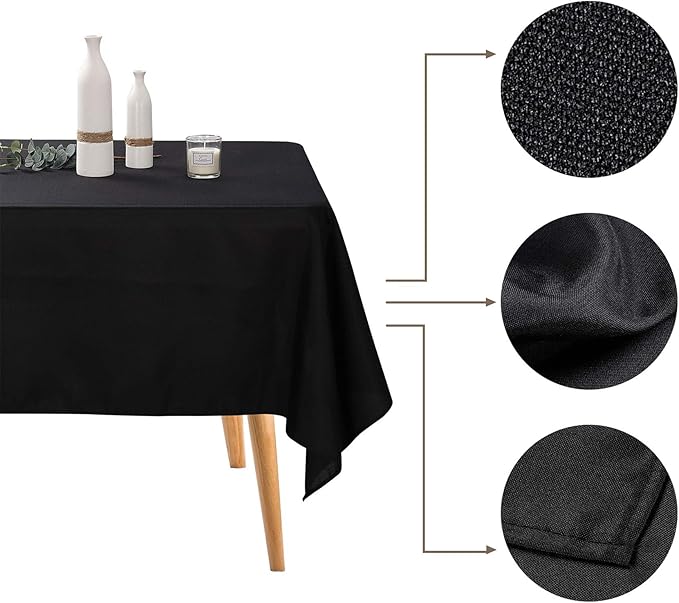 Tablecloths, 6-Pack Black Rectangular Polyester, 60 x 120 Inch