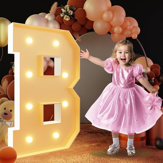 Party Decoration Marquee Letter B, 3 Ft Light Up Foam Board Kit