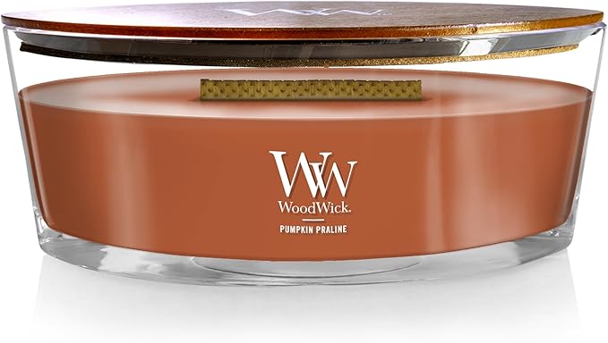 Jar Candle in Pumpkin Praline Scent with Wooden Wick