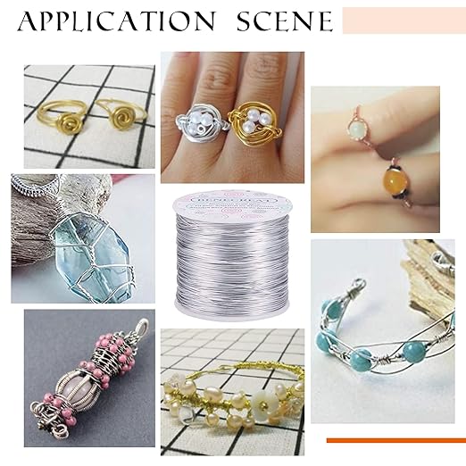 BENECREAT 20 Gauge 770FT Aluminum Wire Anodized Jewelry Craft Making Beading Floral Colored Aluminum Craft Wire - Yellow Gold