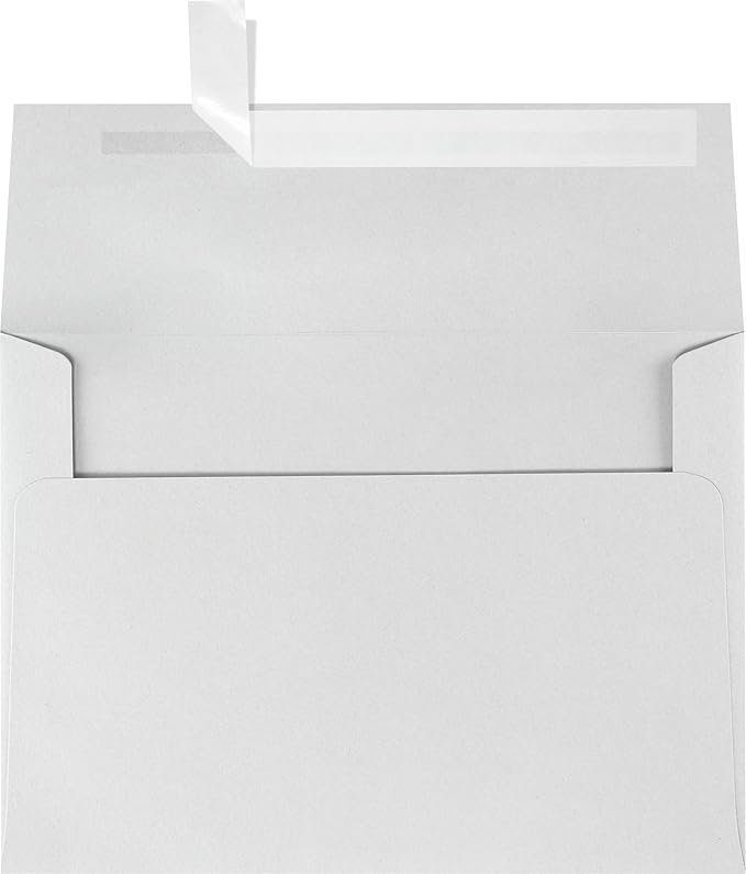 LUXPaper A7 Invitation Envelopes | Peel & Press | 5 1/4" x 7 1/4" | Gray | 80lb. Text | 100% Cotton | 500 Qty