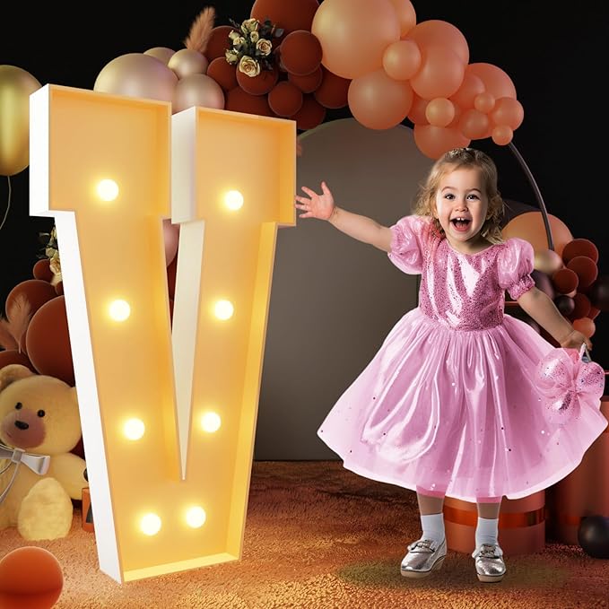 Party Supplies Light Up Marquee Letters, 3 Ft Foam Board with Bulb String