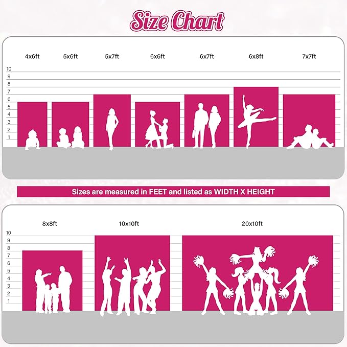Backdrop Curtain, Hot Pink Sequin, 8 x 8 Ft Sparkly Backdrop