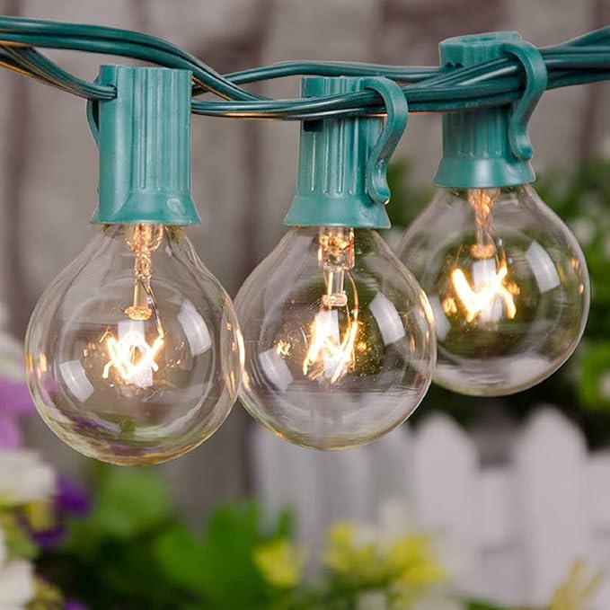 String Lights, 25 ft G40 Globe Bulbs, Warm White, Indoor Outdoor