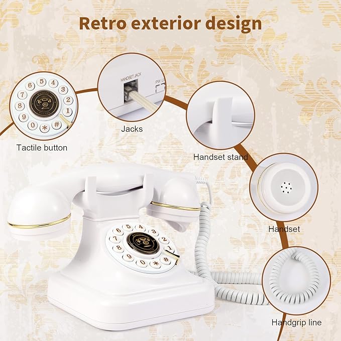 Audio Guest Book Phone with Retro Metal Handset and 32GB TF Card