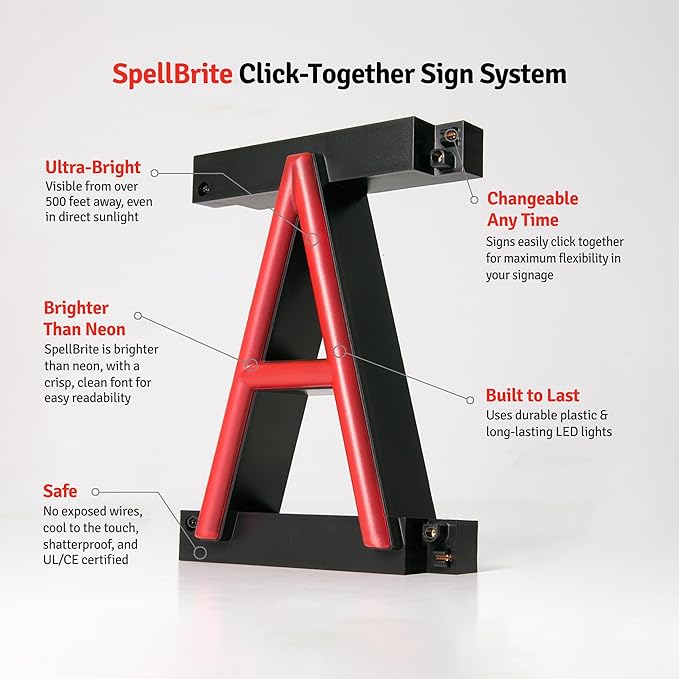 SpellBrite BEER TO-GO Sign | Beer-Related Sign with Neon Look, Red LED Light Source | 19.8" x 15.0"