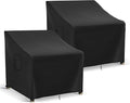 Patio Furniture Covers Waterproof for Chairs, Lawn Outdoor Chair Covers 2 Pack, Patio Chair Covers for Outdoor Furniture Fits up to 30W x 27D x 36H inches, Black