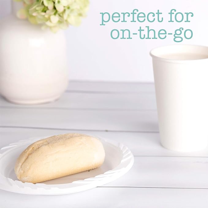 Disposable Plastic Plates, 6 Inch White, Pack of 400