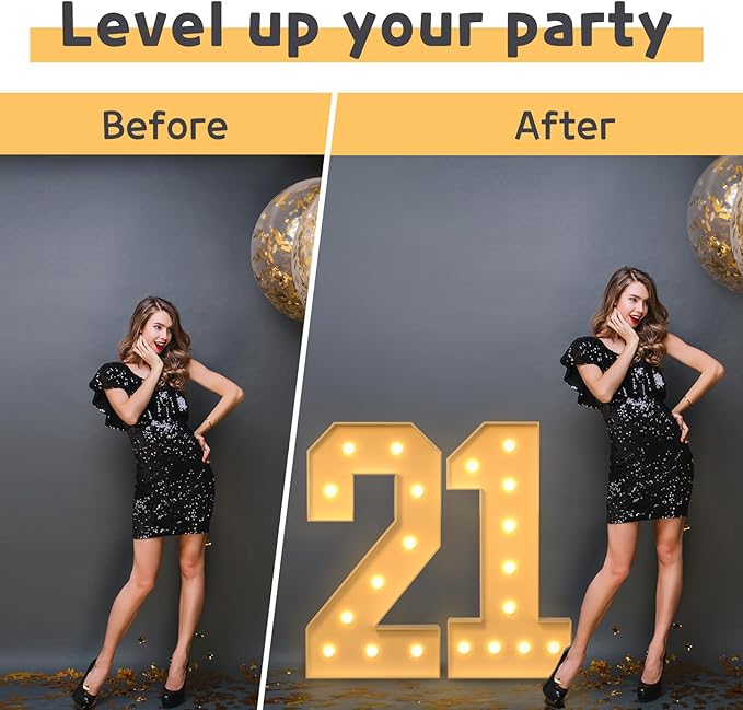 Party Supplies Light-Up Number 4 Marquee Sign, 4 ft Foam Board DIY Kit