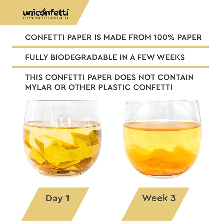 Confetti Paper in Gold, Biodegradable, 2 lb Bulk Pack for Parties