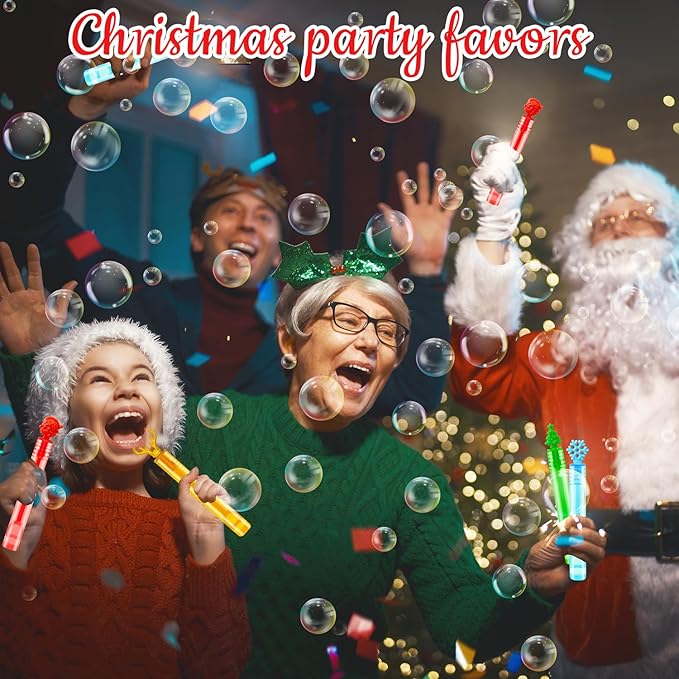 Bulk Christmas Giveaways for Kids 200 Pack,Party Favors Supplies Goody Bags Stocking Stuffers,Mini Bubbles Wand Toys Gifts for Toddlers,School Classroom Daycare Prizes Treats Trinkets for Students