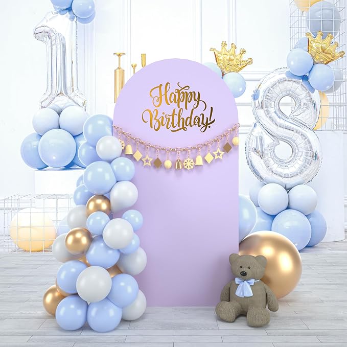bricia Wedding Arch Backdrop Stand Cover, 5FT Double Sided Stretchy Arch Cover Fitted Wedding Birthday Party Banquet Decoration (Lavender 60''Lx25.2''W)