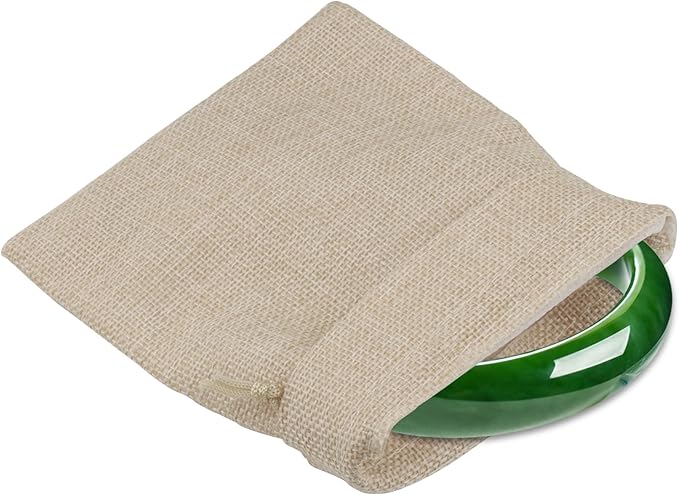 Burlap Gift Bags with Drawstring, 100 Count, 3 x 4 Inch, Linen