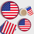 Paper Plates Set, American Flag Patriotic Party Tableware, 125 Pieces