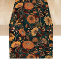 Orange Boho Floral Table Runner, Vintage Bohemian Home Kitchen Table Decoration for Birthday Party Picnic Decoration 13x70 Inch 1PCS