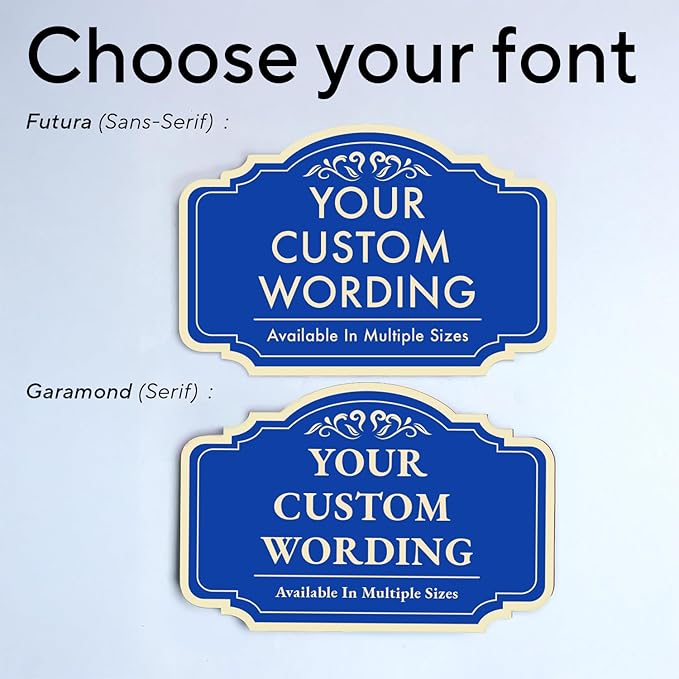 Custom Decorative Outdoor Metal Sign, Personalized Aluminum Driveway Waterproof Sign Made in USA, Design 2 Blue Steel 36x24 In