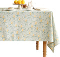 patdrea Designer Linen Green Tablecloth for Rectangle Table,Vintage Breathable Yellow Fruits Pattern Table Cloth,Decoration Cover for Kitchen Dining,Christmas,Thanksgiving,Party,55"x87"-Ania a