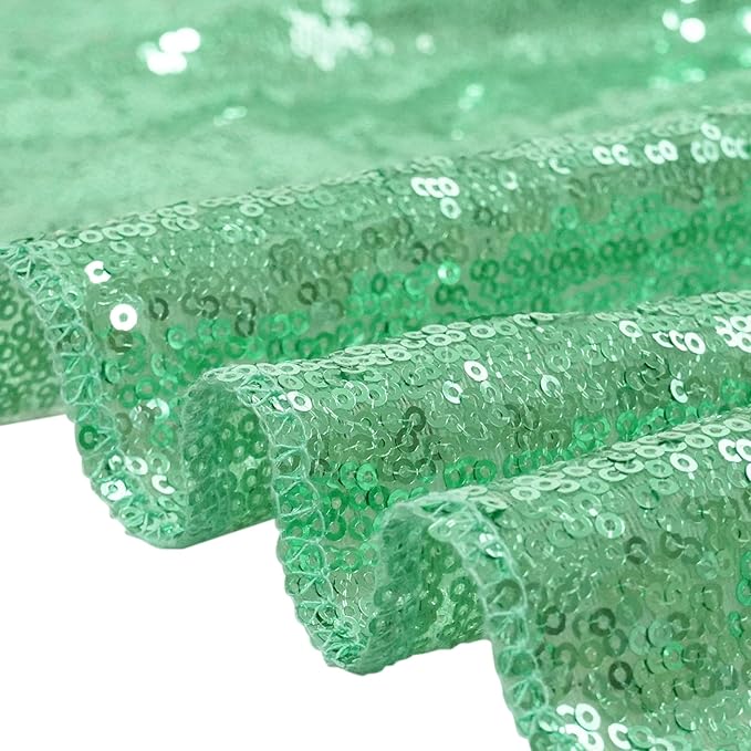 Eternal Beauty Mint Green Sequin Backdrop, 6x6 Ft Glitter Background Curtains for Shimmer Photography Party Wedding Birthday Back Drop Decor
