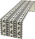 Rooster Table Runner,Farmhouse Animal Vintage Chicken Black White Plaid Check Tablecloth Burlap for Hotel Indoors Outdoor Dining Room Kitchen Home Decor,W13X L108 in