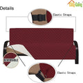 Sofa Slipcover, Reversible Microfiber Futon Cover in Christmas Red/Ivory