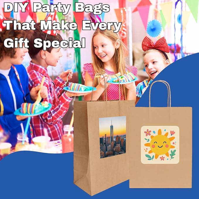 Gift Bags, Natural Kraft Paper, 10x5x13 Inches, 250 Pack