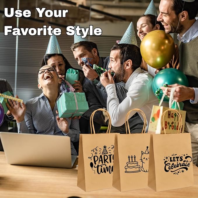 Gift Bags, Natural Kraft Paper, 10x5x13 Inches, 250 Pack