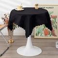 Square Black Tablecloth 43 x 43 Inch Polyester Fabric Washable Table Cloth Decorative Wrinkle Resistant Solid Color Table Cover for Kitchen Dinning Party Wedding Camping